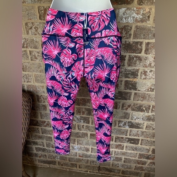 Simply Southern Yoga Legging Paradise Navy Palm Size Small NWT New With Tags - Picture 8 of 11